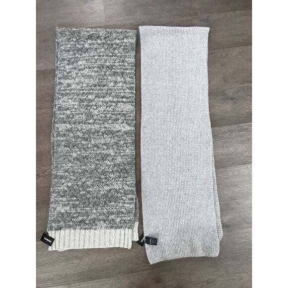 (O) Express Women's Winter Scarf Gray Lot of 2 - Picture 4 of 7